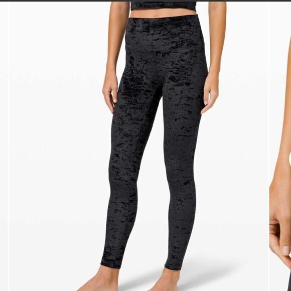 Lululemon Wunder Lounge High-Rise Tight 28” Crushed Velvet Size 12 - Picture 4 of 7